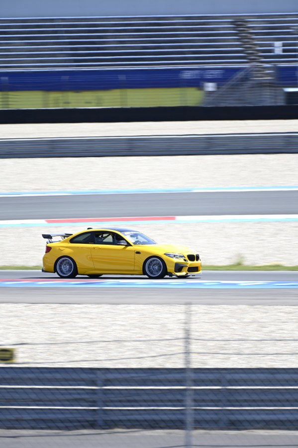 Yellow BMW on Track